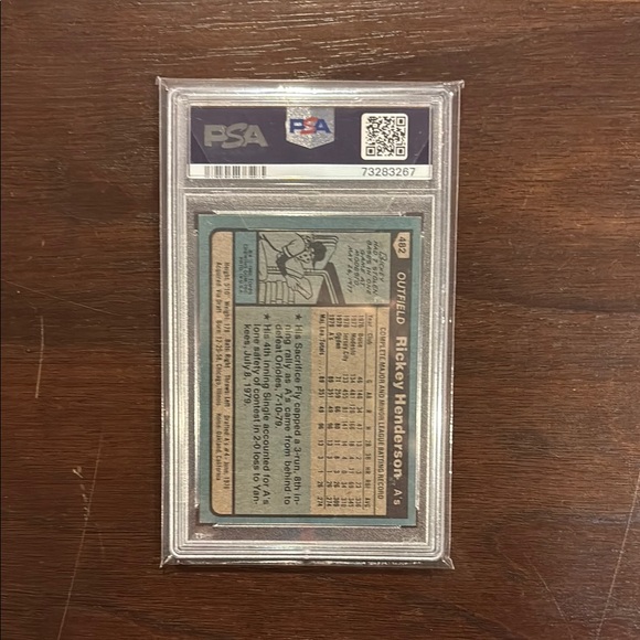 Topps Rickey Henderson Rookie Card PSA Graded 8 - Picture 2 of 2